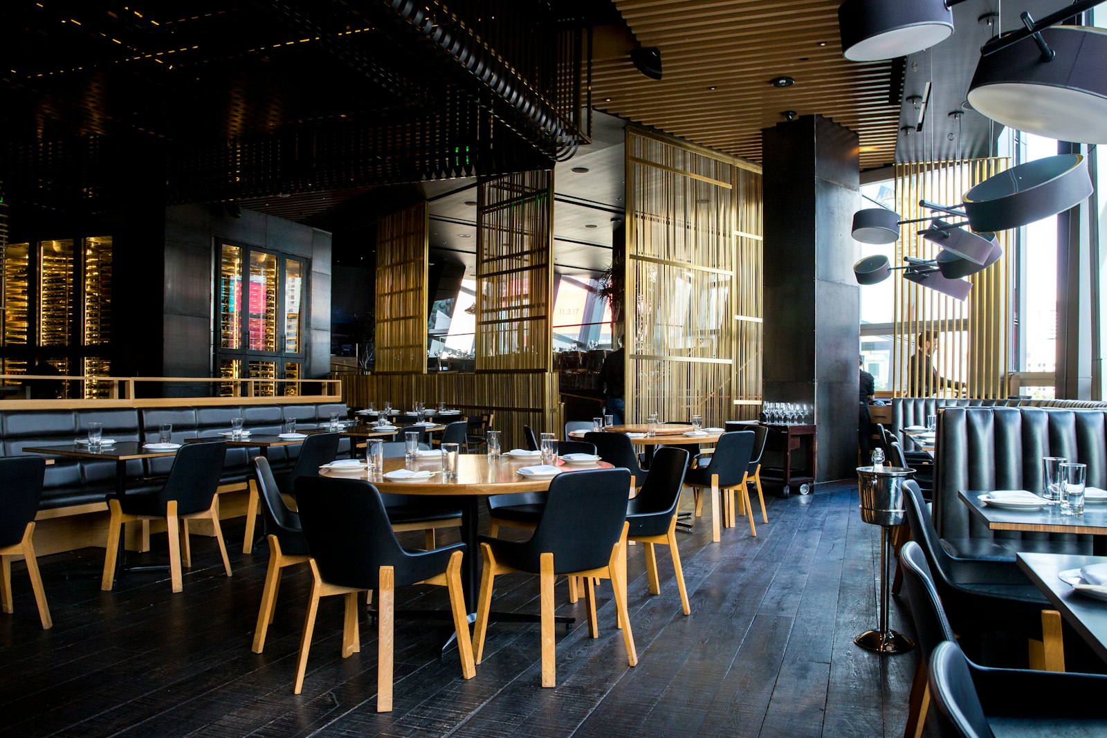 The warmly lit Savoré dining room