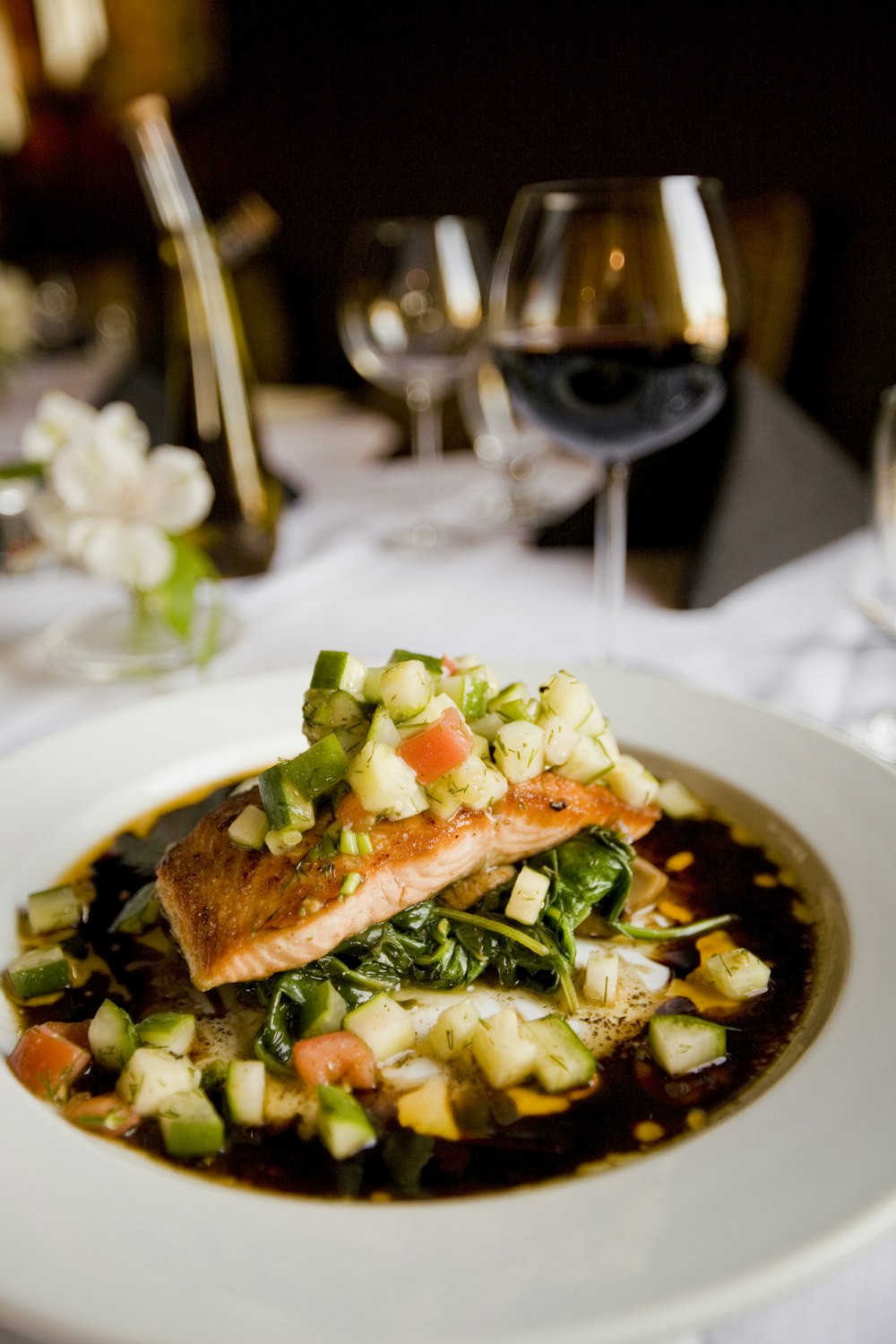 Pan-seared salmon fillet